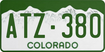 CO license plate ATZ380
