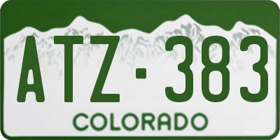 CO license plate ATZ383