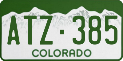 CO license plate ATZ385