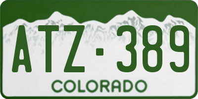 CO license plate ATZ389