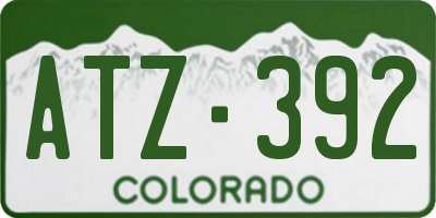 CO license plate ATZ392