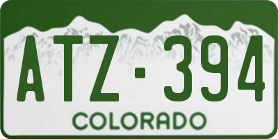 CO license plate ATZ394