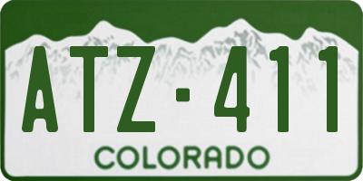 CO license plate ATZ411