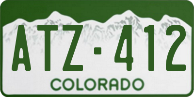 CO license plate ATZ412