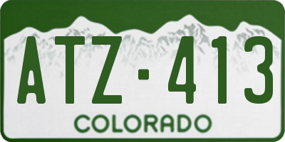 CO license plate ATZ413