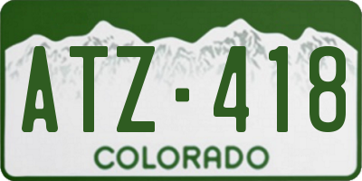 CO license plate ATZ418