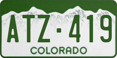CO license plate ATZ419