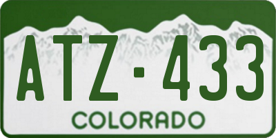 CO license plate ATZ433