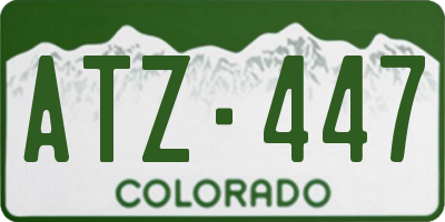 CO license plate ATZ447