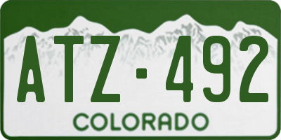 CO license plate ATZ492