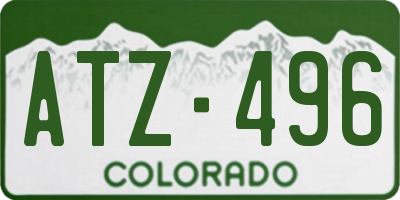 CO license plate ATZ496