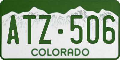 CO license plate ATZ506