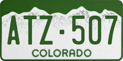 CO license plate ATZ507