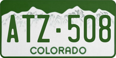 CO license plate ATZ508