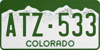 CO license plate ATZ533