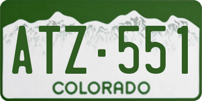 CO license plate ATZ551
