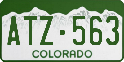 CO license plate ATZ563