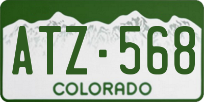 CO license plate ATZ568