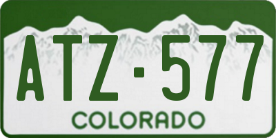 CO license plate ATZ577