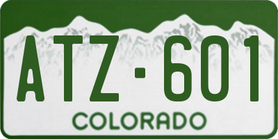 CO license plate ATZ601