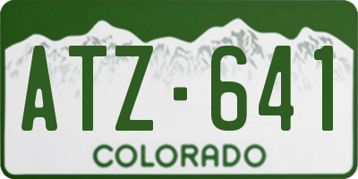 CO license plate ATZ641