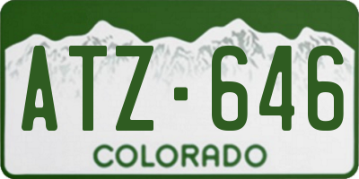 CO license plate ATZ646