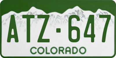 CO license plate ATZ647