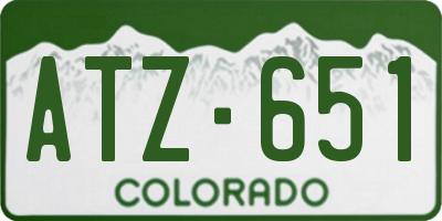 CO license plate ATZ651