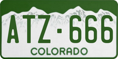 CO license plate ATZ666