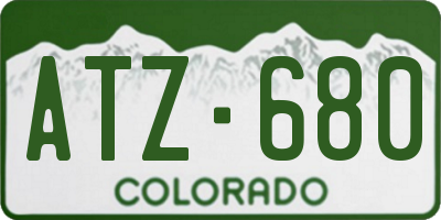 CO license plate ATZ680