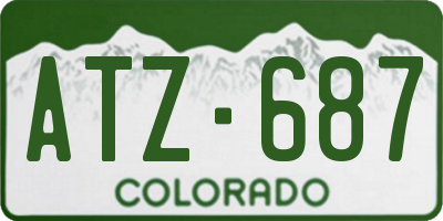 CO license plate ATZ687