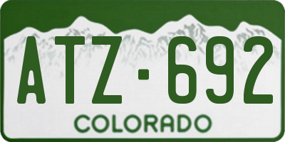 CO license plate ATZ692