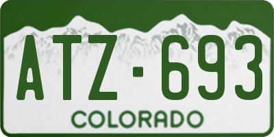 CO license plate ATZ693
