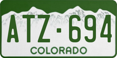 CO license plate ATZ694