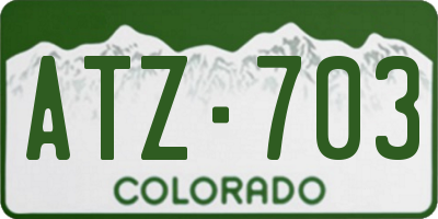 CO license plate ATZ703