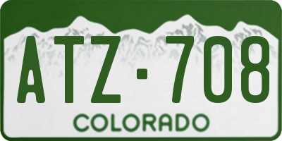 CO license plate ATZ708
