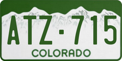 CO license plate ATZ715