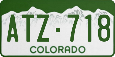 CO license plate ATZ718