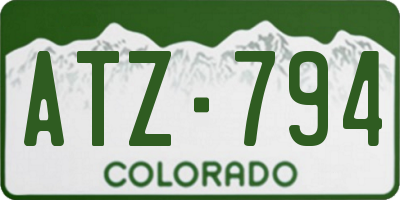CO license plate ATZ794