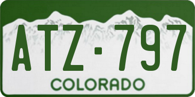 CO license plate ATZ797