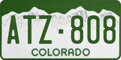 CO license plate ATZ808