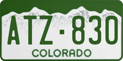 CO license plate ATZ830