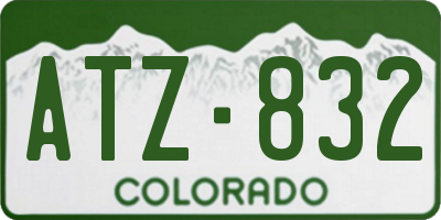 CO license plate ATZ832