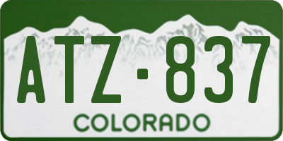 CO license plate ATZ837