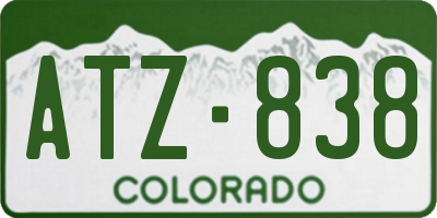 CO license plate ATZ838
