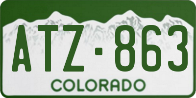CO license plate ATZ863
