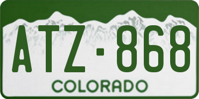 CO license plate ATZ868