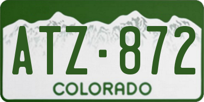 CO license plate ATZ872