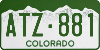 CO license plate ATZ881