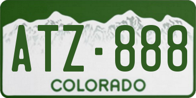 CO license plate ATZ888